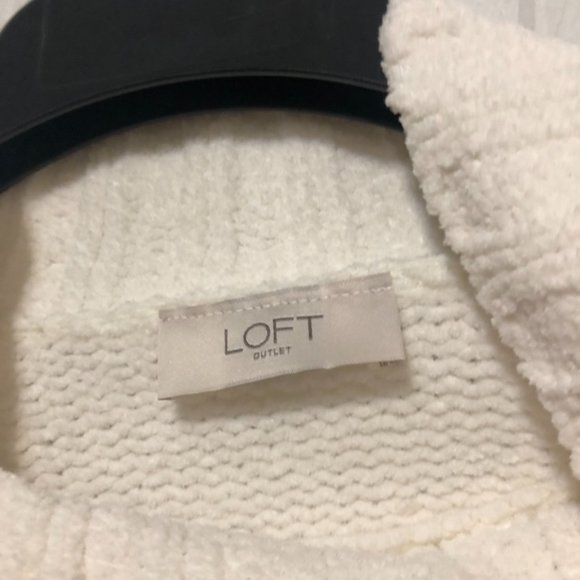 White Oversized Mock Neck | Loft Sweater | Small - Picture 2 of 3